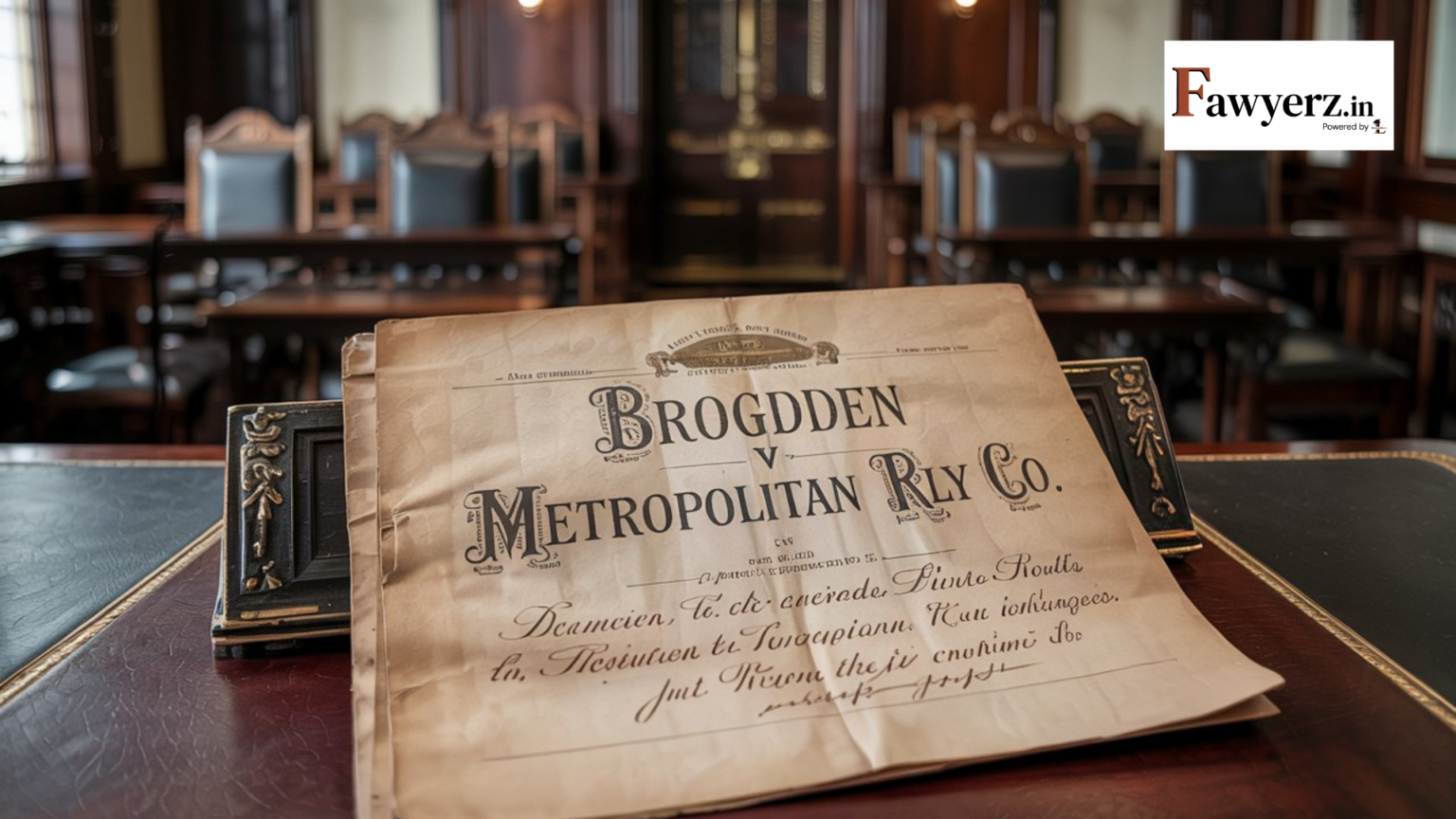 Brogden v. Metropolitan Railway Company 1877 (Case Summary) 1 Brogden v. Metropolitan Railway Company (1877)