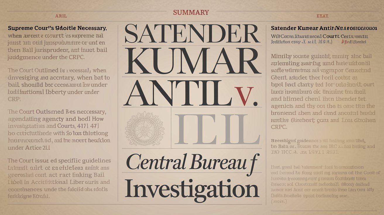 Satender Kumar Antil v. Central Bureau of Investigation
